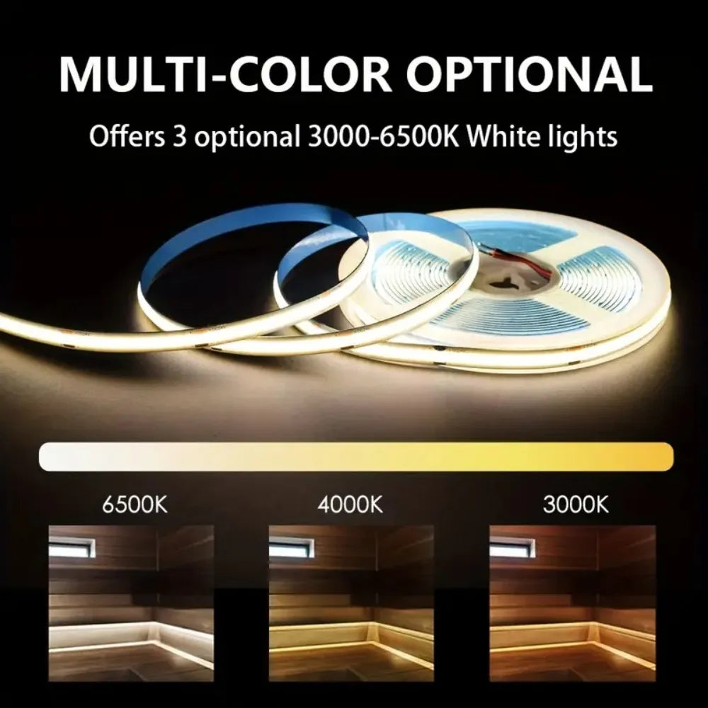 High Density COB LED Strip USB Button Switch Soft Uniform Li