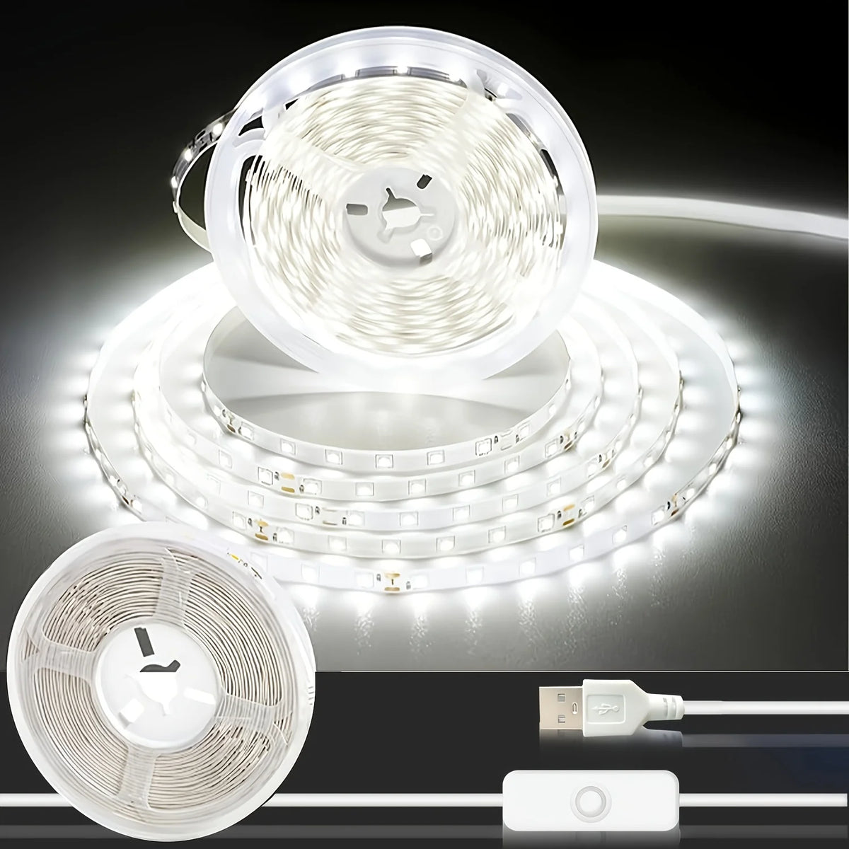 1/2/3/5/10M White LED Light Strips 5V Indoor LED Strip Light
