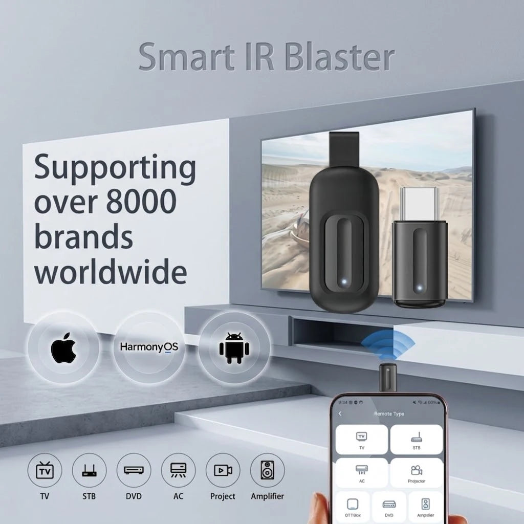 Type-C Smart IR Blaster Remote Control for iPhone Android Un
