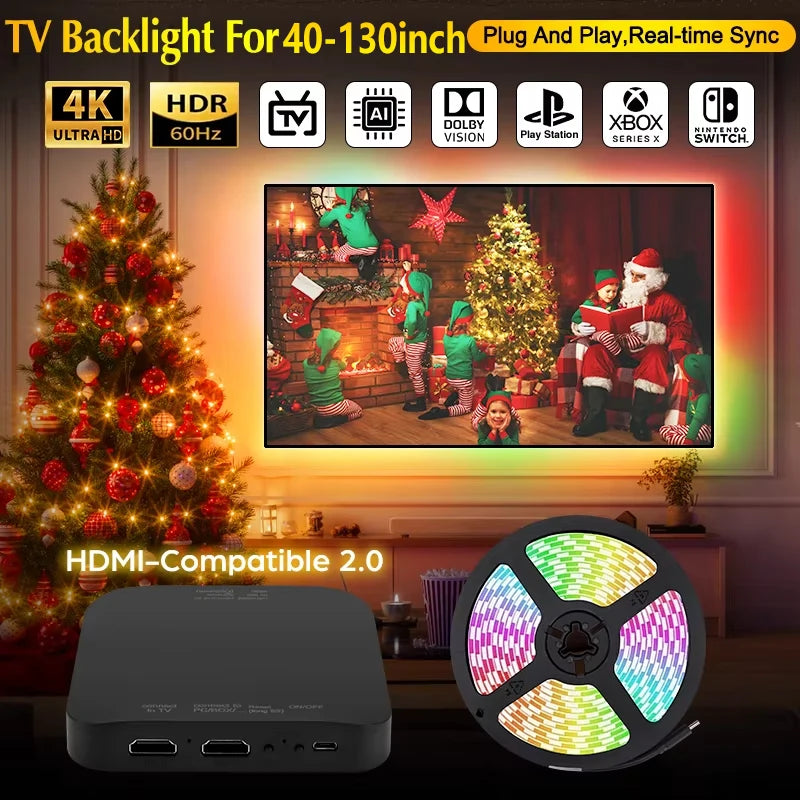 Christmas Ambient TV LED Backlight Sync to Screen For 40-130
