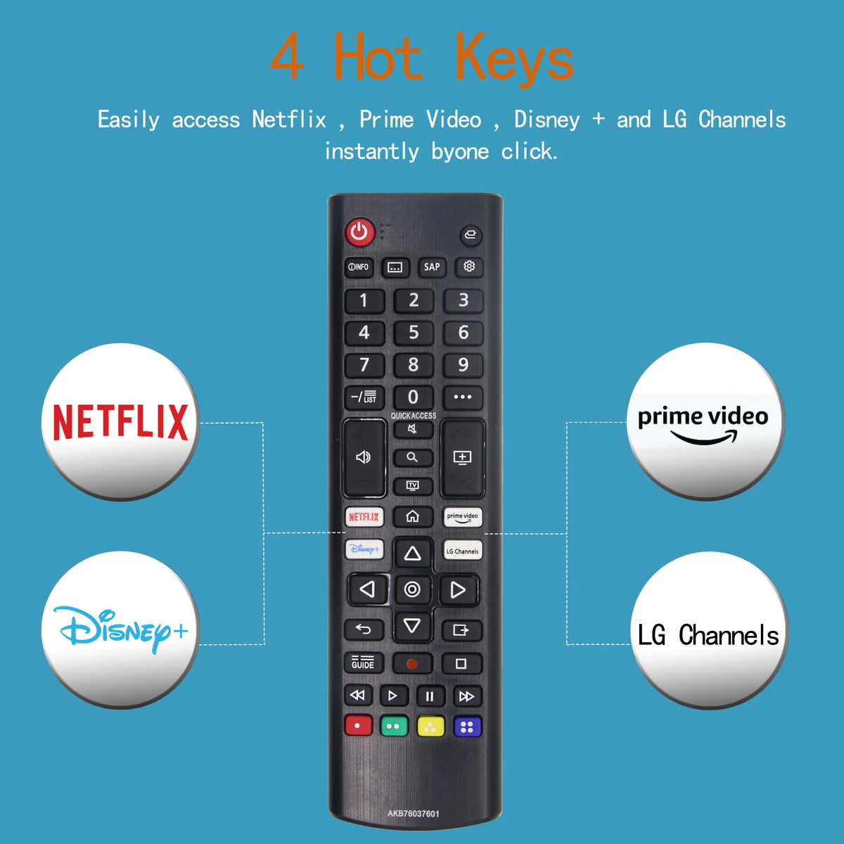 Universal Remote Control AKB76037601 for All Models LG TV LE