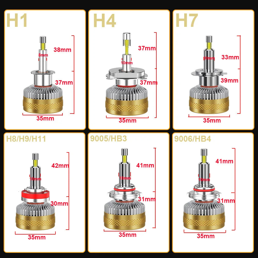 9000W H7 LED Headlights Canbus 360 for Projector Lenses H1 H
