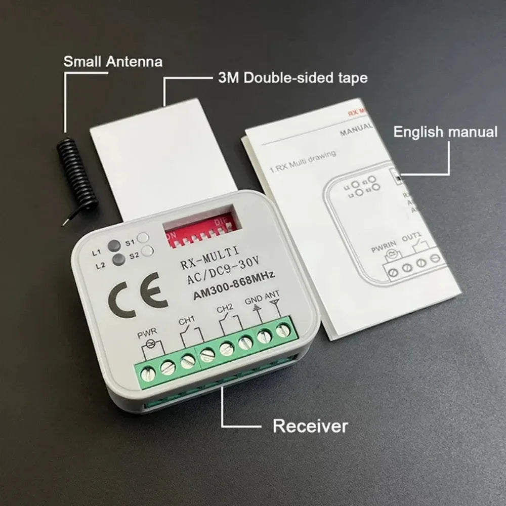 Remote Switch Receiver 433MHz 868MHz 390 MHz RX Multi-Freque