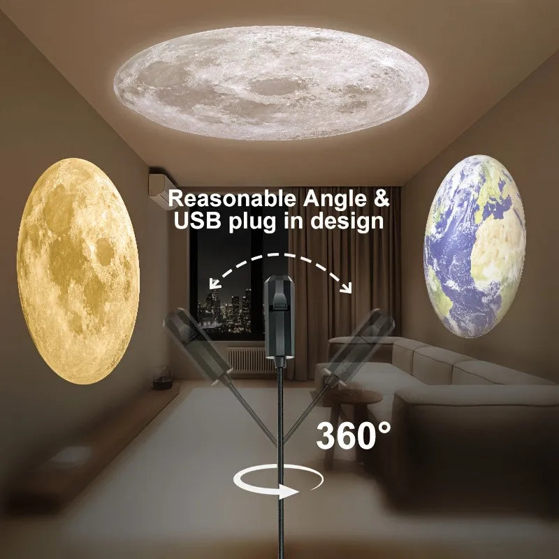 USB Projector Light Halloween Moon Lamp Christmas Holiday Ni