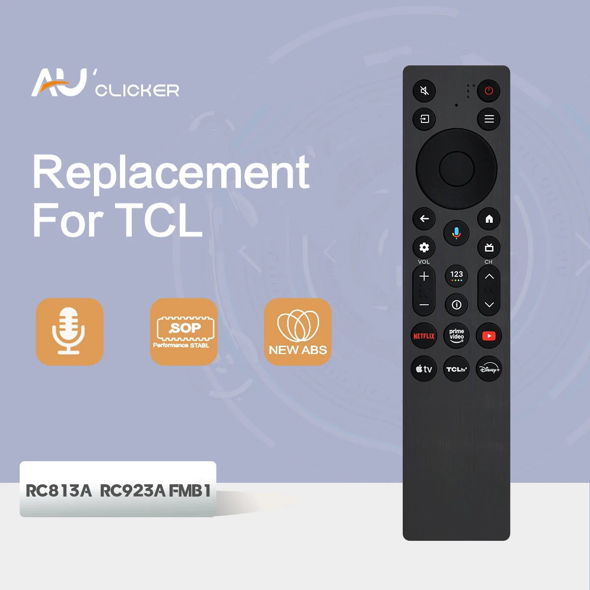 New RC923A FMB1 Replacement Voice Remote Control Fit for TCL