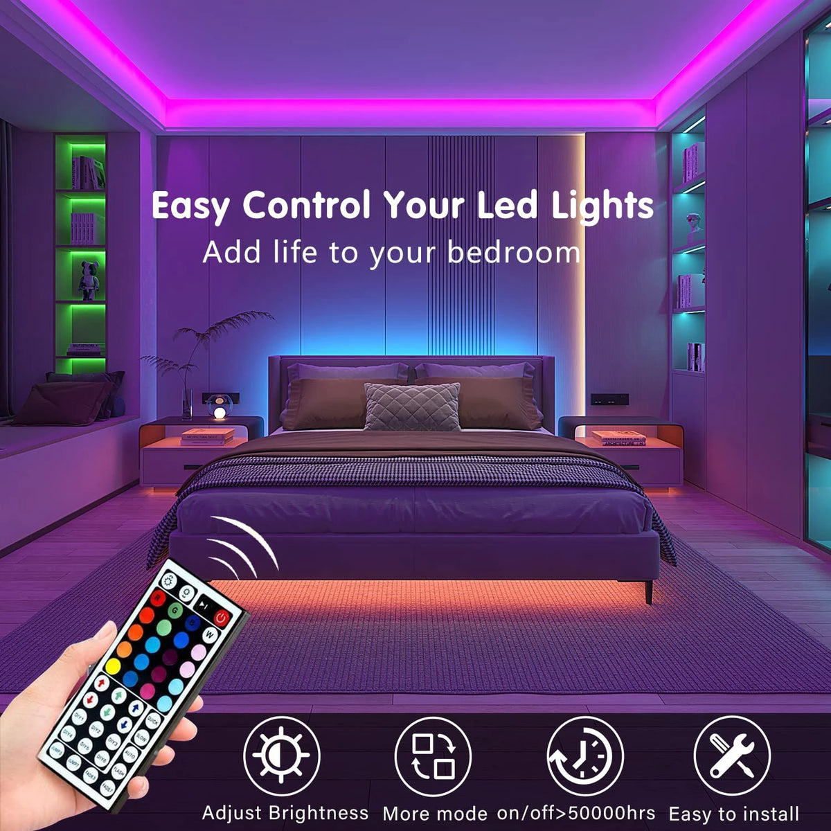 Led Lights for Room RGB Led Strip with Remote Control Color 