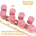 10PCS Round Fuse Slow Blow 500mA 1A 2A 2.5A 3.15A 4A 5A 6.3A