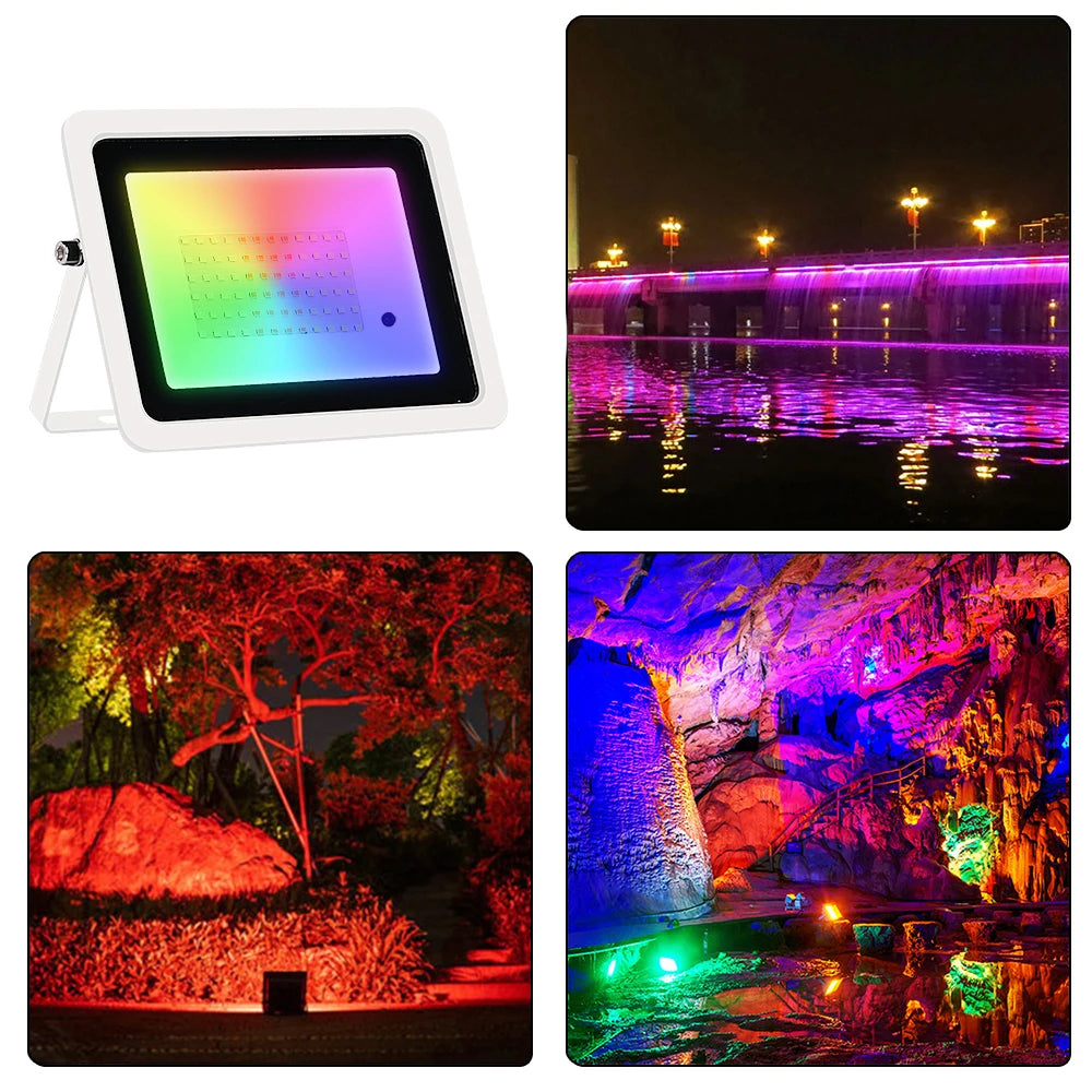 RGB Flood Light 100W 50W 30W 20W RGB Reflector IP68 Waterpro