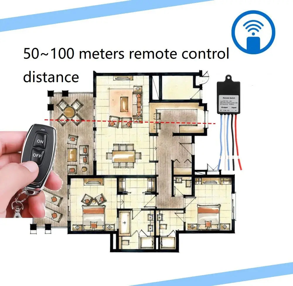 433MHz Wireless Remote Control Switch Relay DC 5V-60V Transm