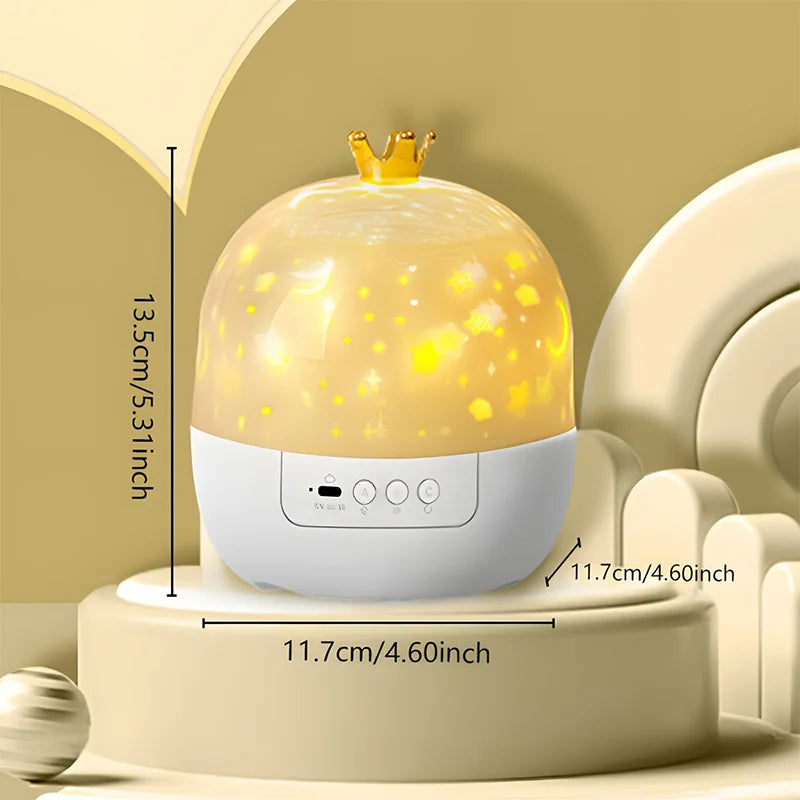 Crown Fantasy Star Sky Projection Night Light 15in1 Bedroom 