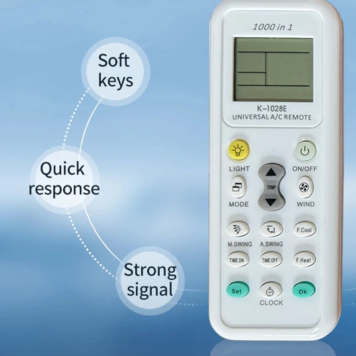 1000 in 1 Universal Remote Control K 1028E AC Digital LCD fo