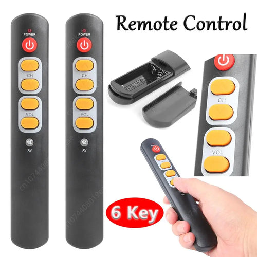 1/2PCS Universal 6 Key Learning Remote Control Big Yellow Bu