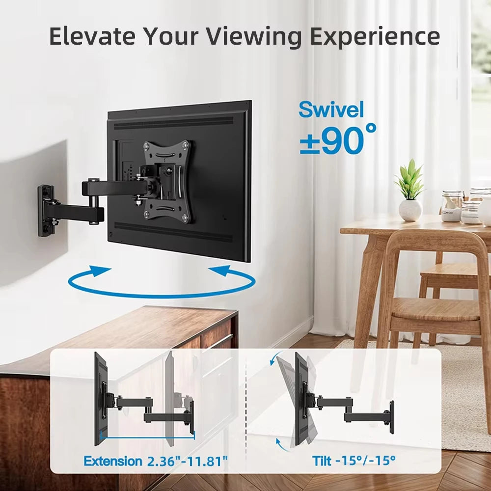 Full Motion TV Monitor Wall Mount Bracket Articulating Arms 