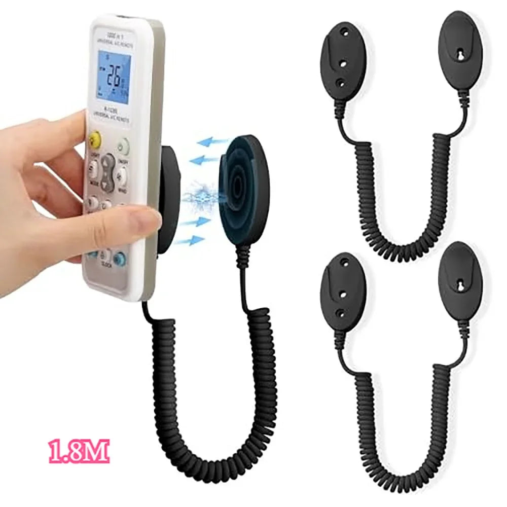 Anti-lost Retractable Security Cable 1/2PCS Magnetic Remote Control Holder with Spring Ropes Lock for TV Remote DVD Game Console