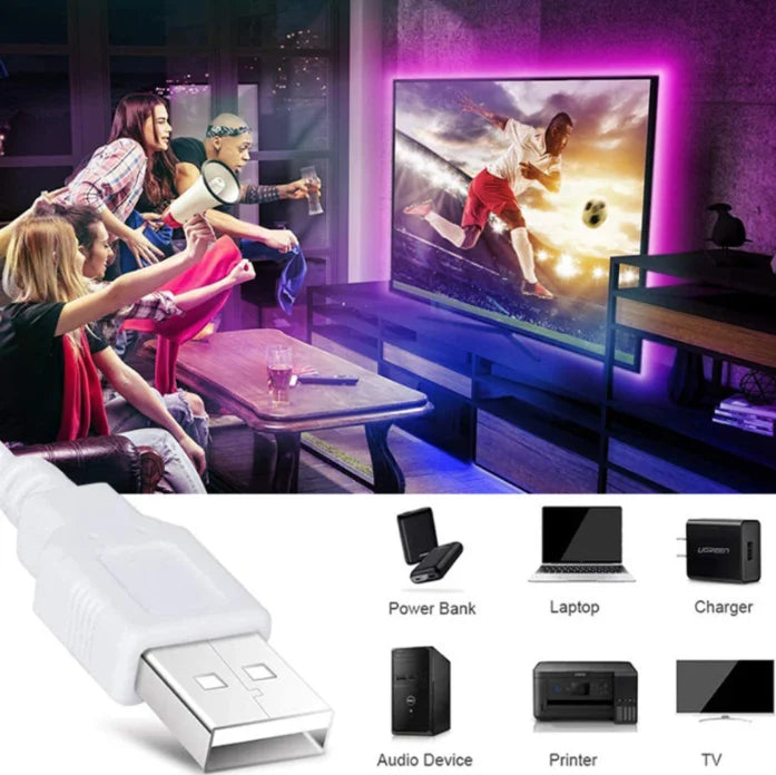 5M USB LED Strip Light 5V 3528 1 Meter 5 Meter Yellow Cool W