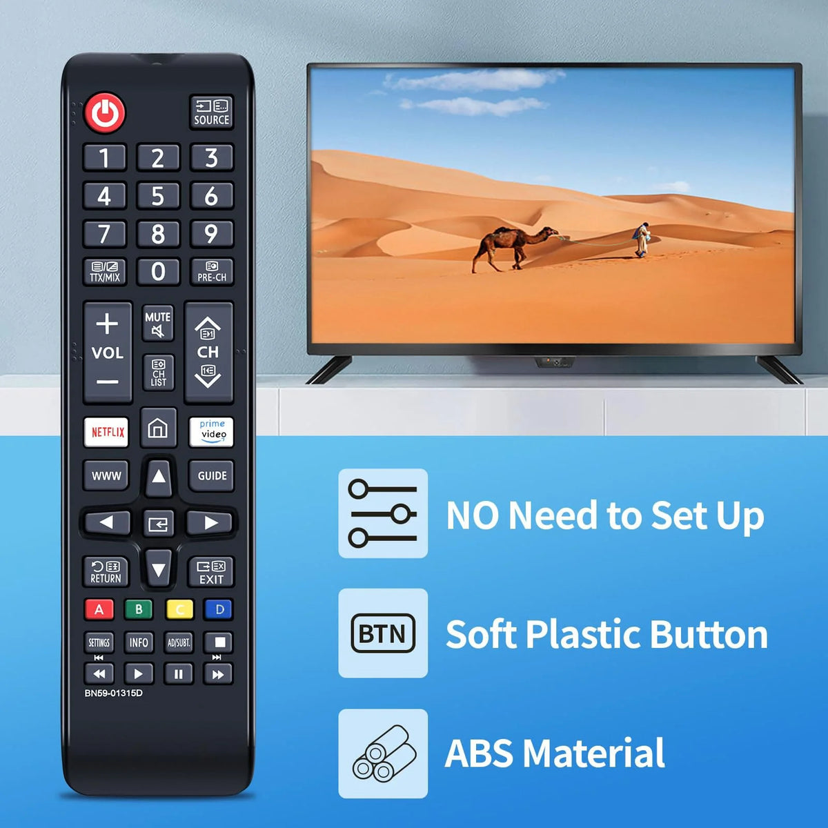 2026 New 1PC Smart TV Remote Control Replacement BN59-01315D