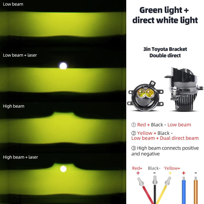 3.0Inch Led Projector Laser Lens Fog Lamp White Light 6000K 4300K H11 HB3 9005 Led Canbus Car Headlight Bulb Bi-led Fog Lights