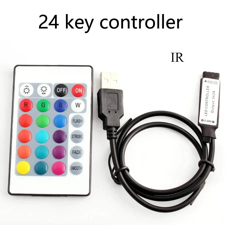 5V LED Strip USB Bluetooth 3 24 44 Keys RGB Controller IR Remote Control Dimmer for 5050 2835 RGB LED Strip Light TV Backlight