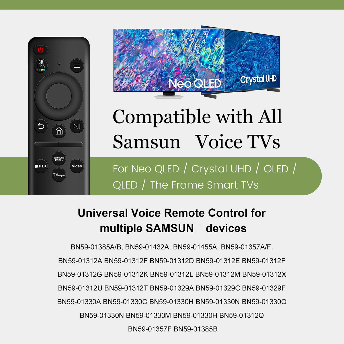 Remote Control for Samsung Smart TV BN59-01385A/B BN59-01432