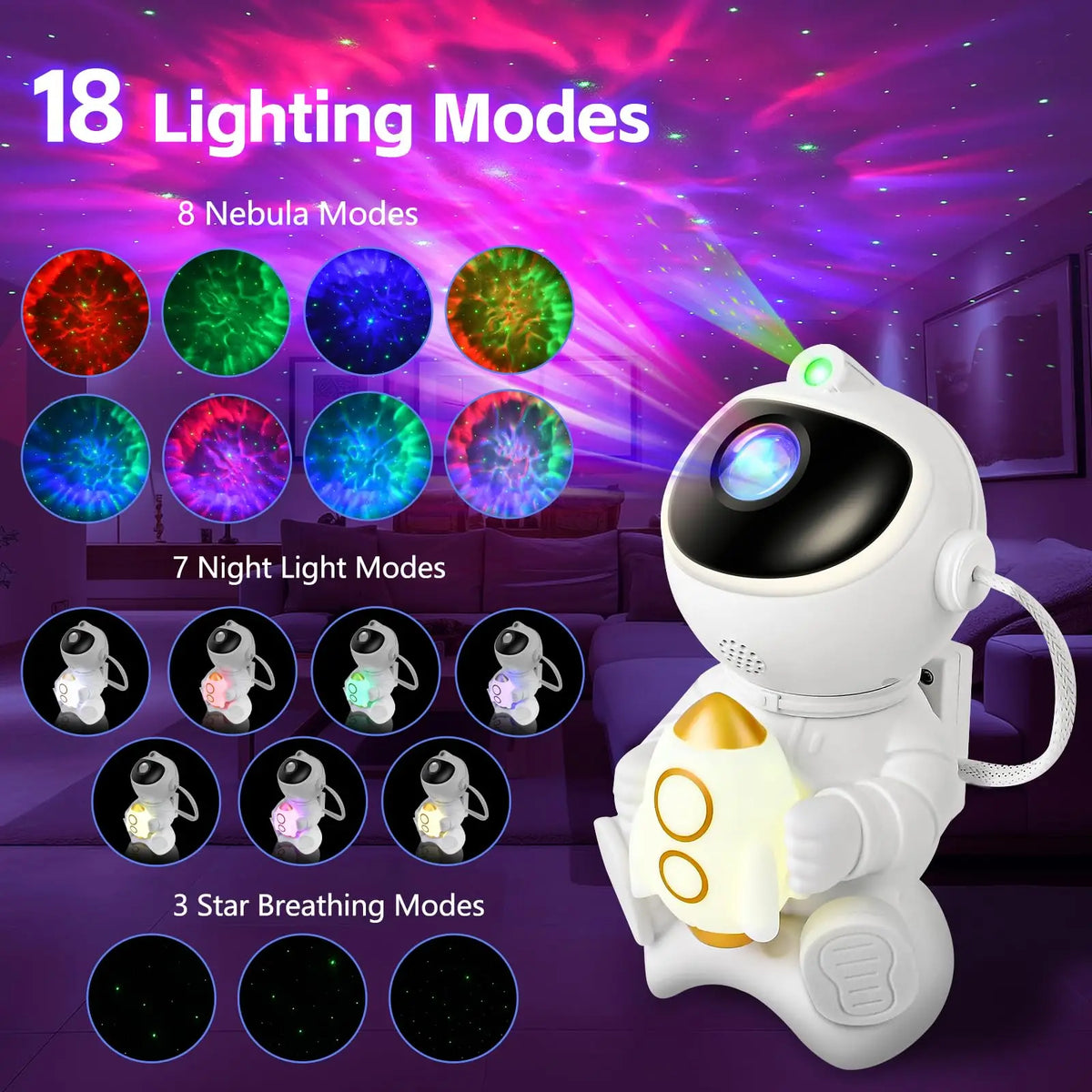 Astronaut LED Star Projector Night Light Galaxy Projectors B