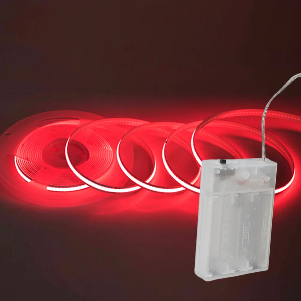 8mm PCB COB LED Strip DC5V 3AA Battery Powered 320LEDs/M Warm Natural Cool White Flexible Tape for Cabinet TV Bedroom Backlight