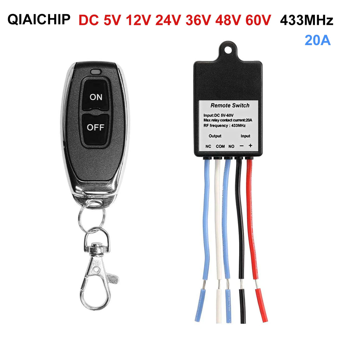 433MHz Wireless Remote Control Switch Relay DC 5V-60V Transm