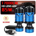 2PCS H4LED Projector Lens Headlight High Low Light Fog Lamp 