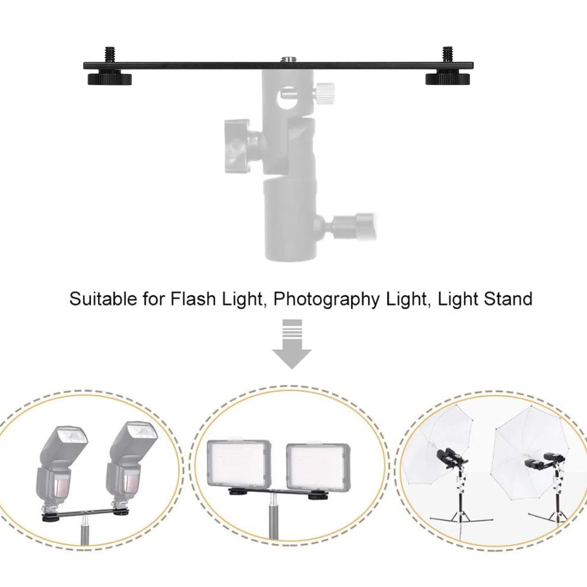 Dual Camera Mount Tripod Bracket Camera Flash Brackets Exten