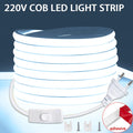 COB LED Strip 220V Switch ON/OFF with EU Plug 220V LED Strip
