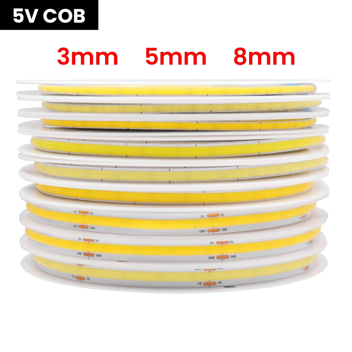 USB Dimmable COB LED Strip Light 3MM 5MM 8MM RA90 High Densi