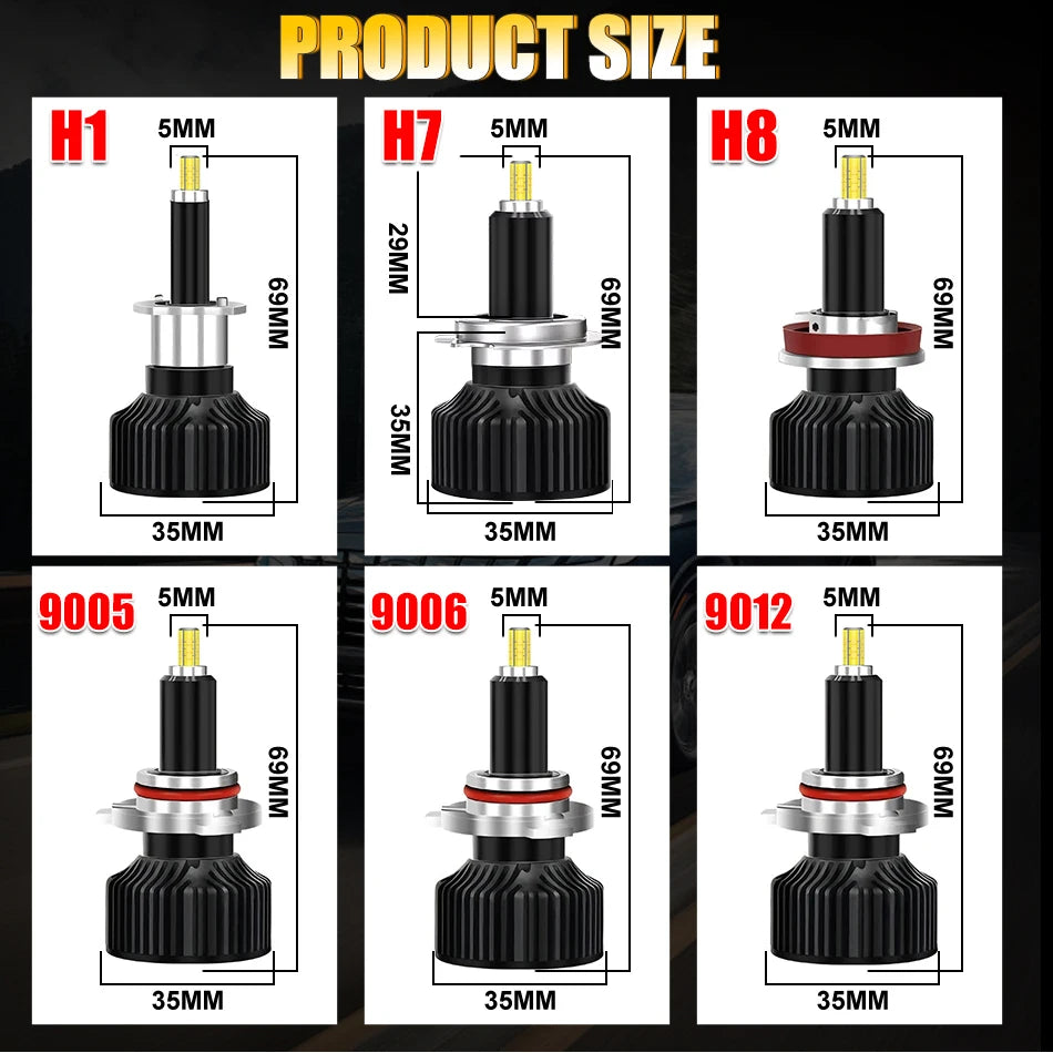 Bullvision H7 Led Bulb Canbus H1 H8 H11 Fog Lights 9006 Hb4 