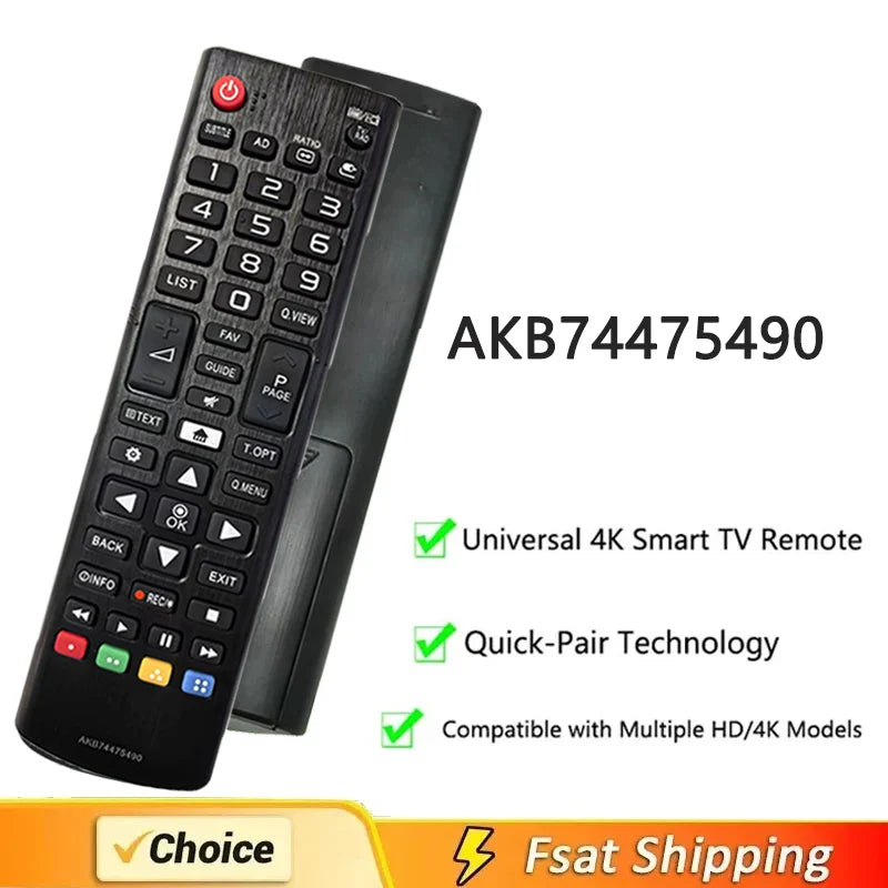 NEW AKB74475490 Remote Control Fit For SMART TV 43UK6300PUE 