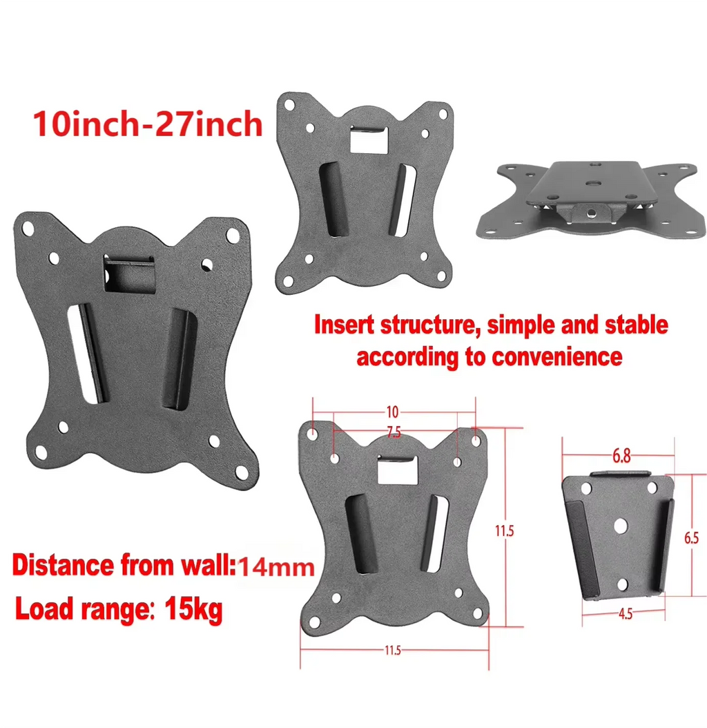 7-32 Inch TV Mount Wall Mount Snap Fasterner Flat Bracket Universal Metal Tablet Holder LCD LED Monitor TV Frame VESA 75/100mm