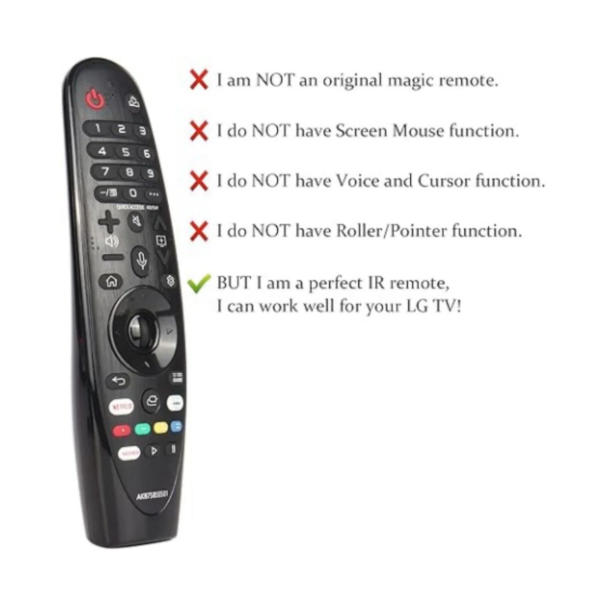 (No voice no mouse function)IR AKB75855501 MR20GA Replaced R