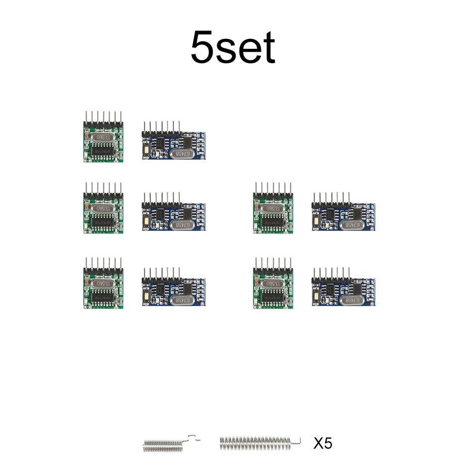 QIACHIP 433mhz Wireless Wide Voltage Coding Transmitter + Decoding Receiver 4 Channel Output Module For 433 Mhz Remote Controls