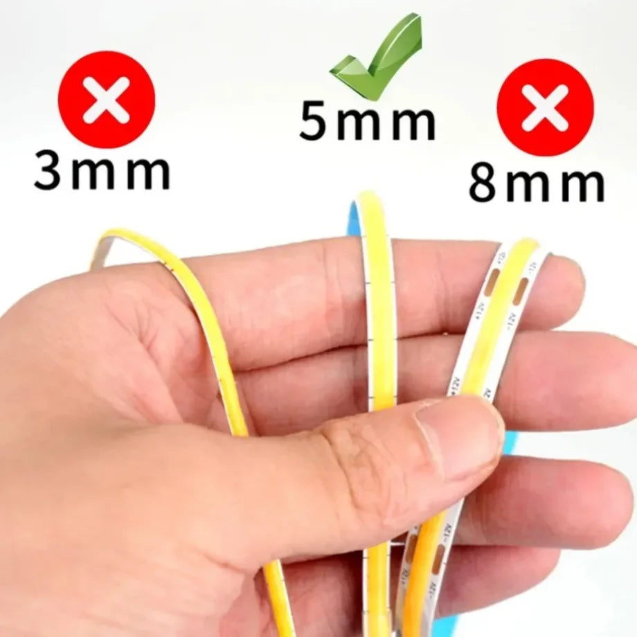LED Strip DC 5V/12V USB COB 5mm 400Leds/M Flexible Ribbon Ro