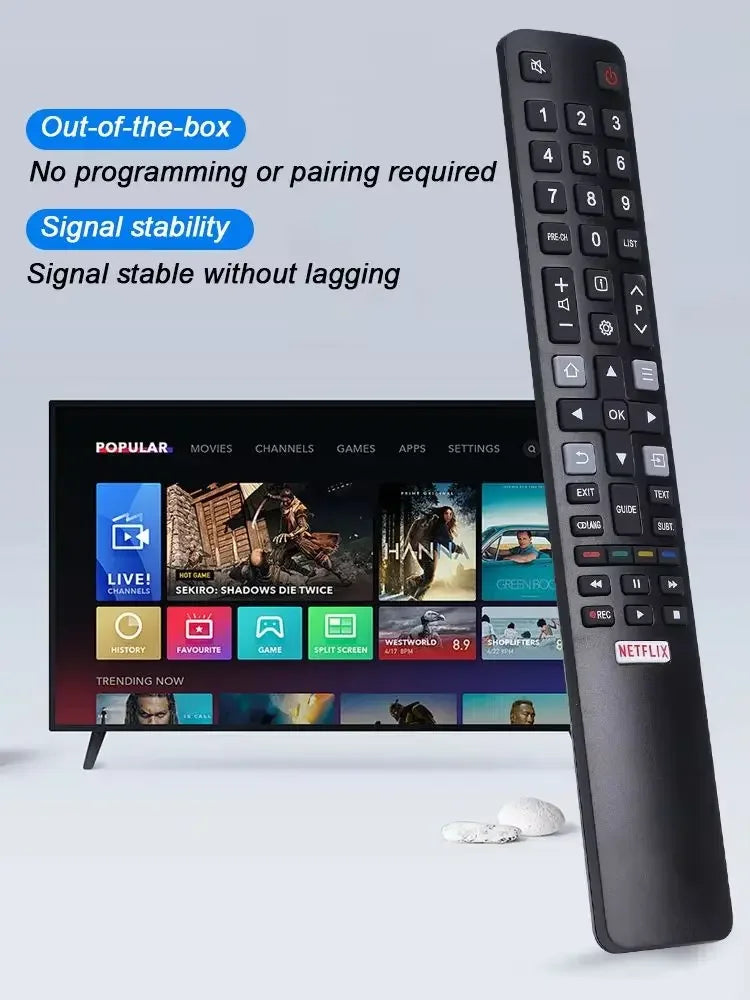 Universal TV Remote Control Replacement Compatible With RC802N IR Controller For Smart Android LED Television No Programming