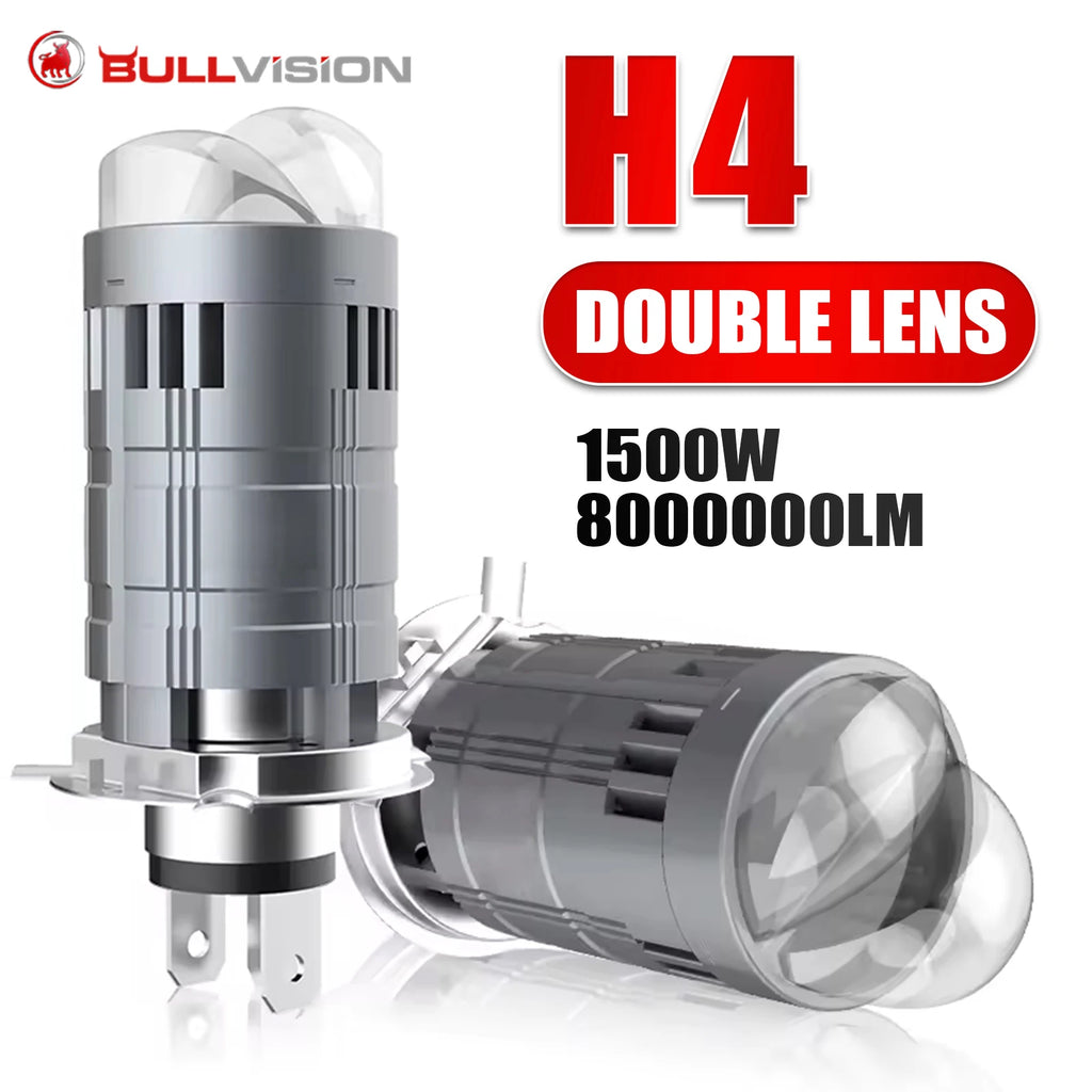 1500W H4/9003/HB2 Bi Mini LED Projector Lens Car Bulb Auto H