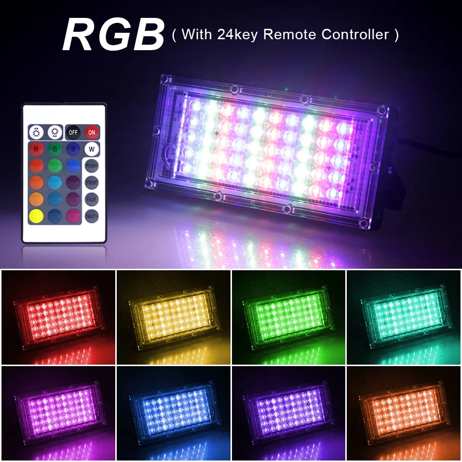 IP65 Waterproof RGB LED Flood Light 50W/100W/300W AC220V Out