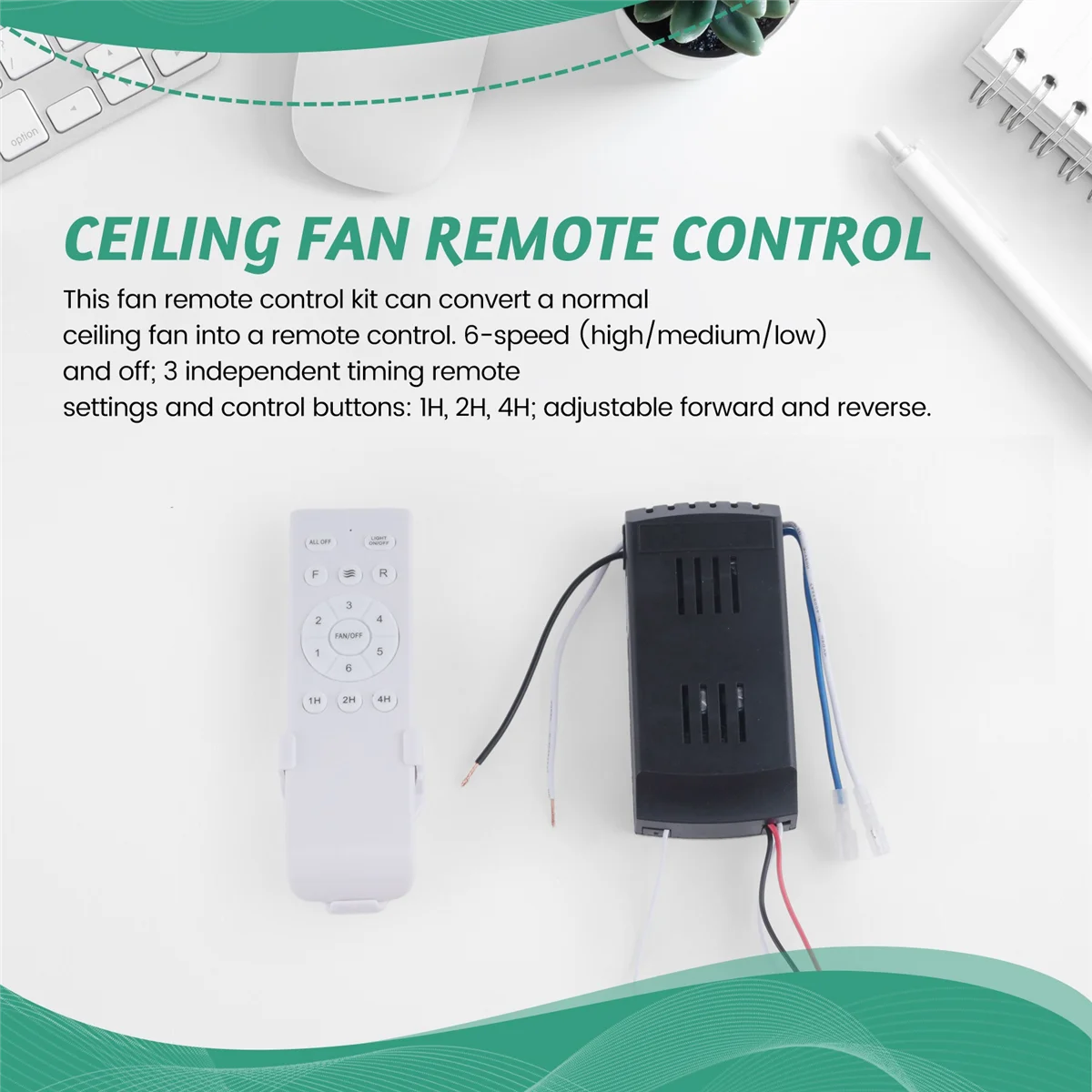 Universal Ceiling Fan Remote Control Kit Replacement 6-Speed