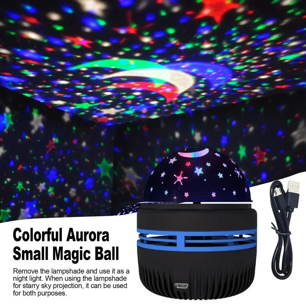 Galaxy Starry Sky Projector Light USB Remote Control Rotating Multicolour Night Light for Bedrooms Ambiance Christmas Decoration