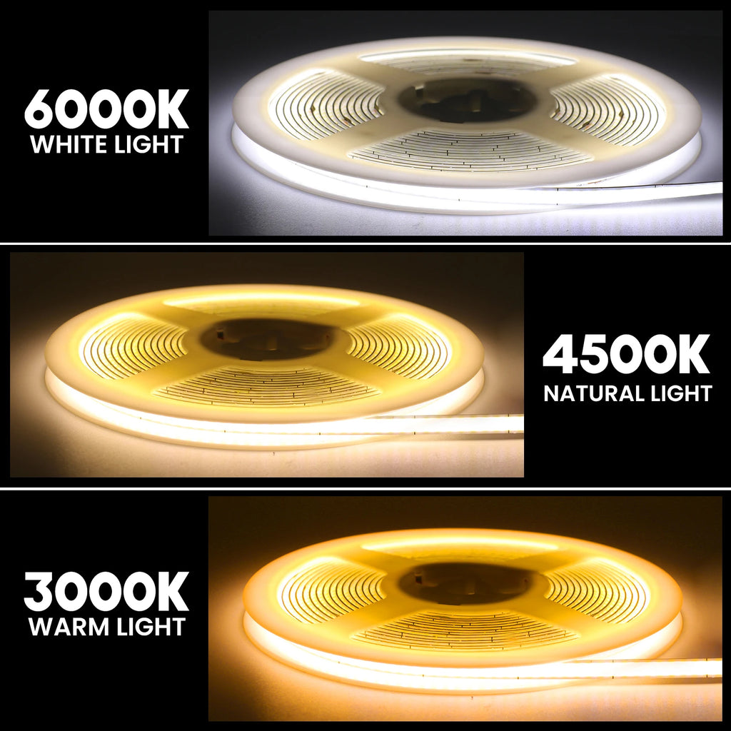 5V USB COB Led Strip Light 320 Leds/M White/Red/Green/Blue/I