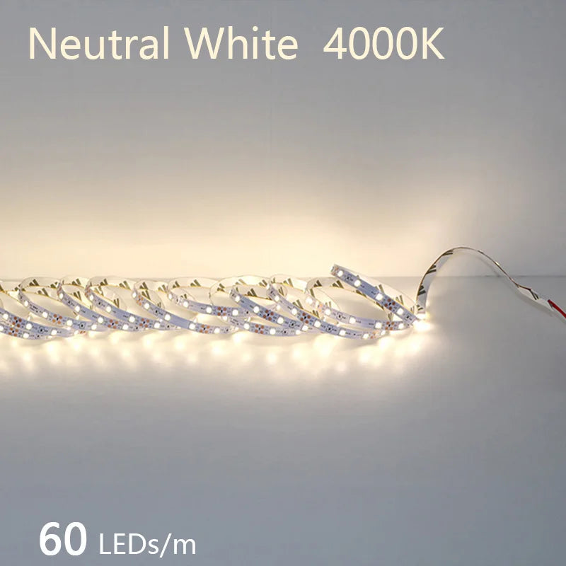 2835 5M 300 600 1200LEDs LED Strip DC12V 24V 120LEDs/m Home Waterproof IP65 Lamp Strip Flexible And Cuttable Soft Lamp Bar