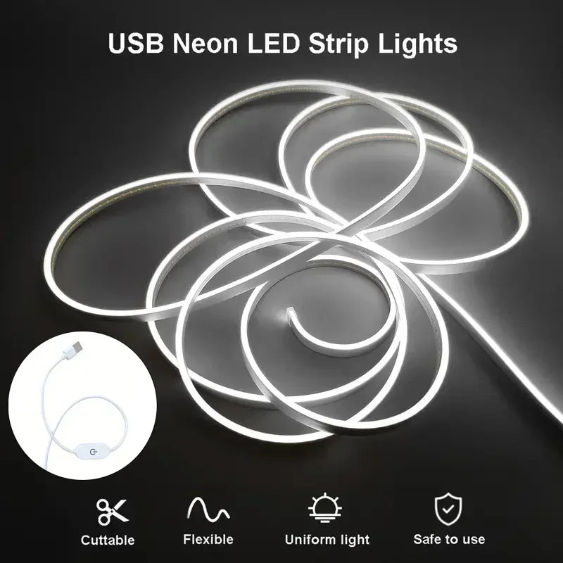 LED Strip Lights 5V USB 1-5M Neon Lights Strip Flexible Wate