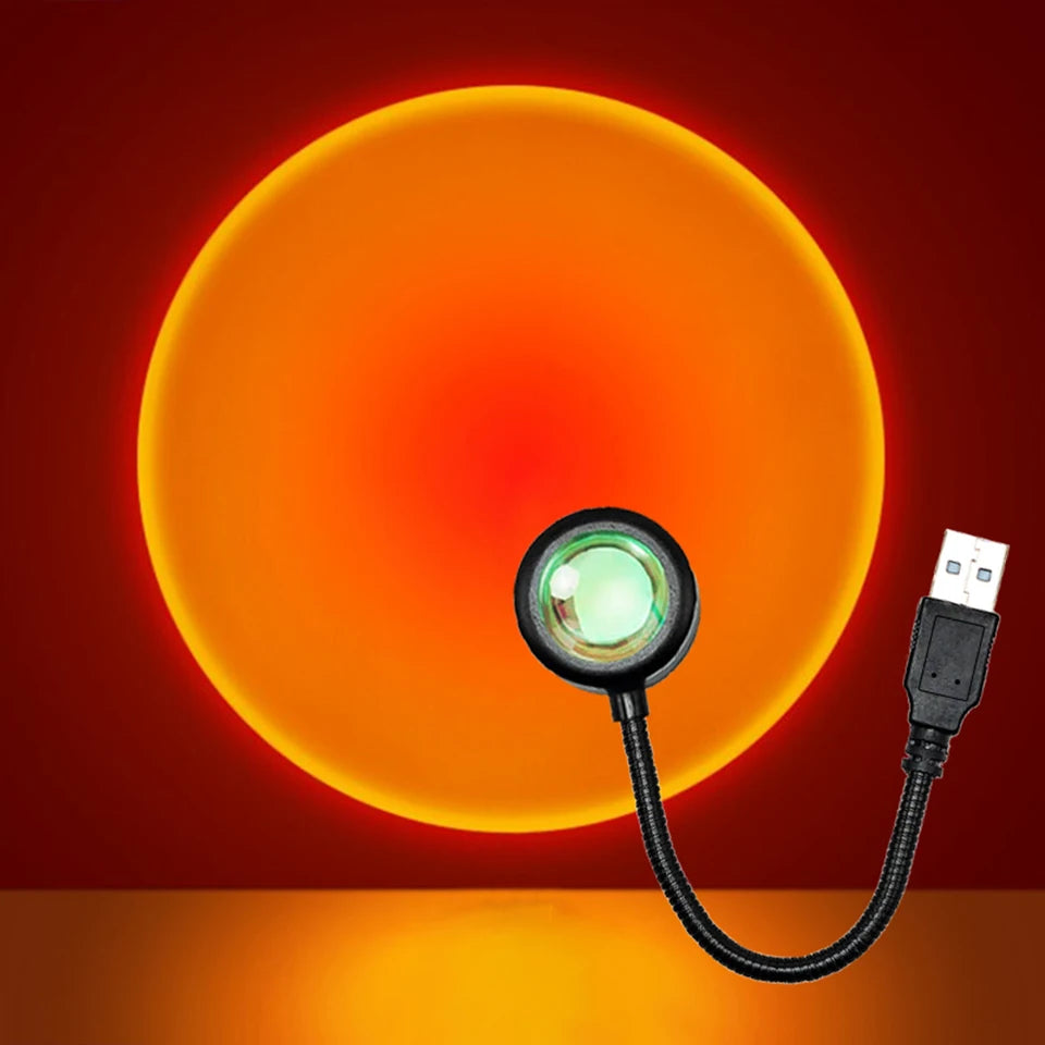 LED Sunset Lamp Nightlights USB Projector Birthday Party Dec