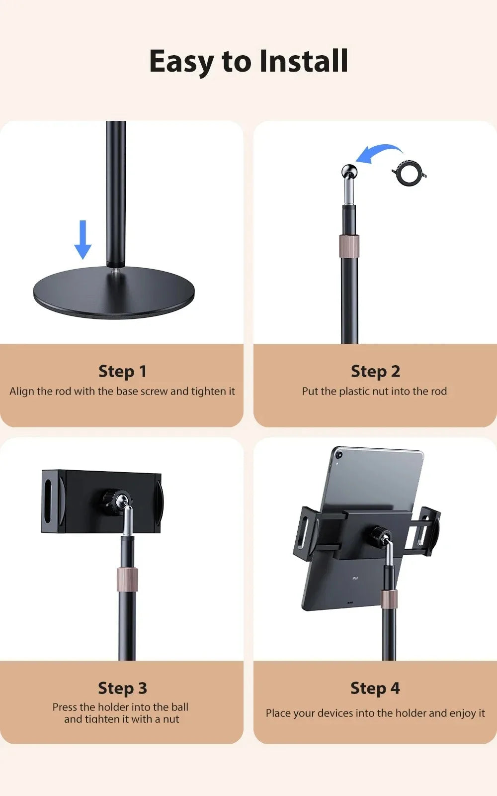Portable Adjustable Monitor Stand Foldable Desktop Bracket U
