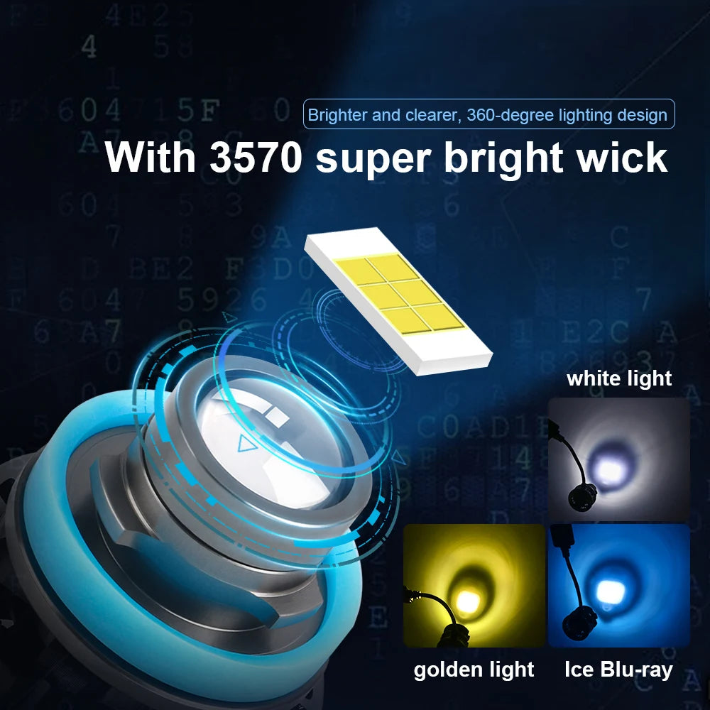 2Pcs Car Laser H8 H11 h7 HB4 9006 LED Light Bulb Project Len