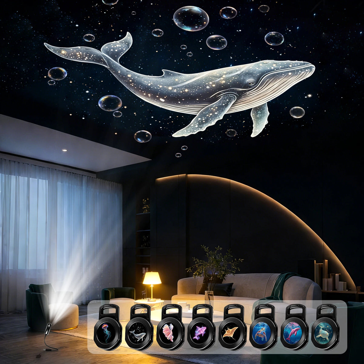 Ocean USB Projector Night Light 8 Replaceable Lamp Sheets fo