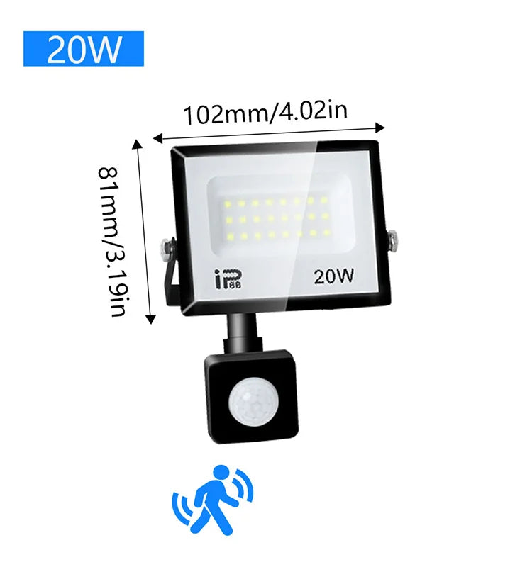 LED Floodlight Motion Sensor AC220V 110V 30W 50W 70W 100W 150W 200W Waterproof Outdoor Projector Exterior Spotlight Outdoor lamp