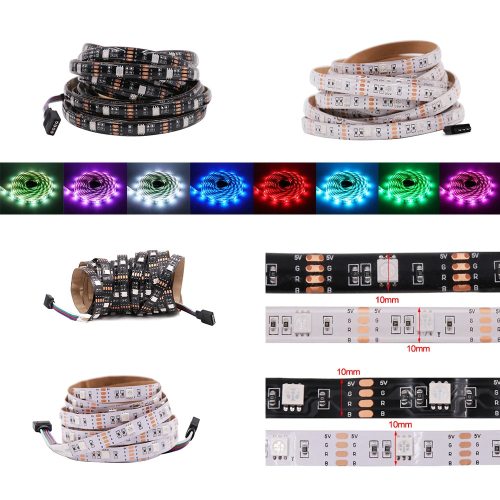 5V RGB LED Strip 5050 30LEDs/m Waterproof IP21 IP65 Flexible
